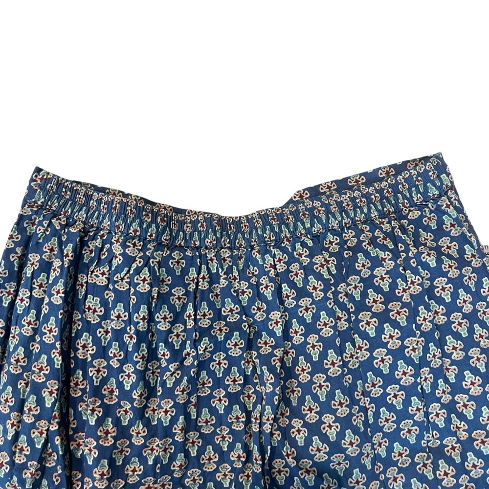 April Cornell Women’s dust blue boho print elastic back waist band flood pants - Picture 4 of 9